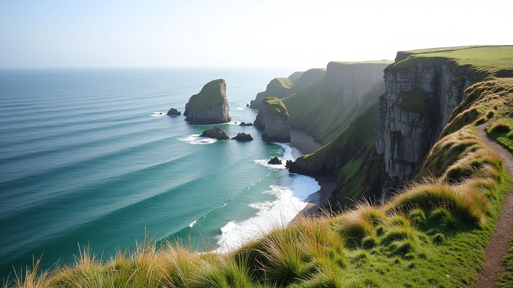 Beara Peninsula coastal cliffs and pristine beach