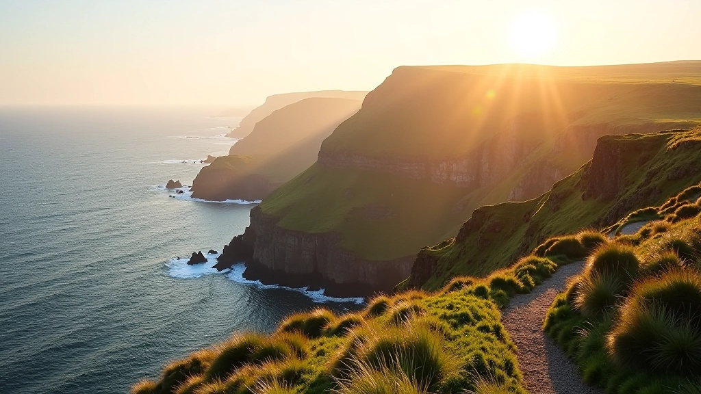 Coastal headland cliffs overlooking the ocean