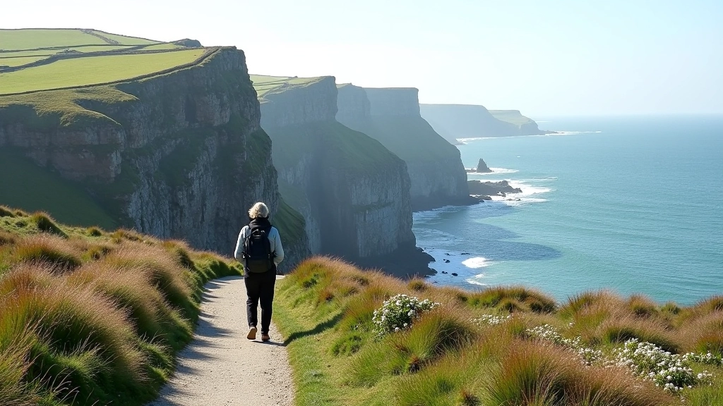 Scenic coastal path along dramatic cliffs