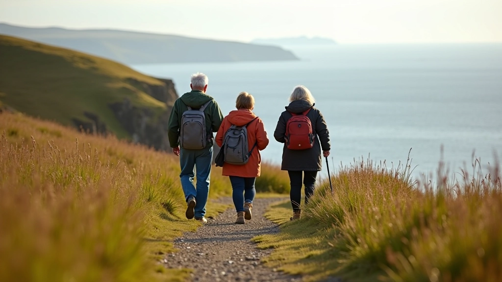 Senior walkers on accessible trail in Cork landscape